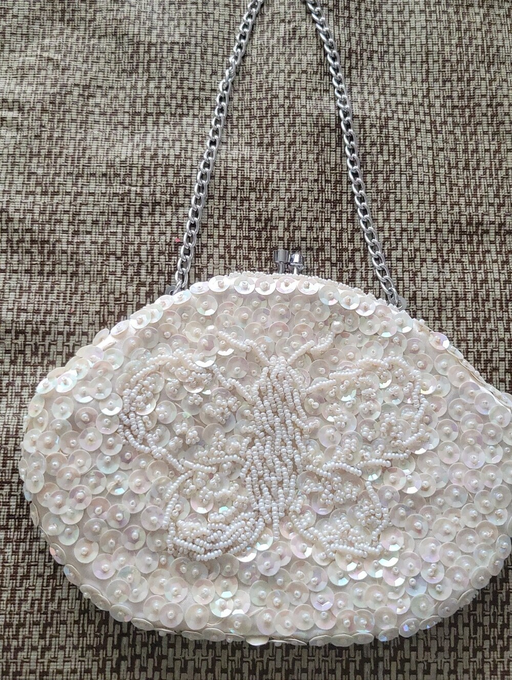 Vintage Mister Ernest Beaded Ivory Handbag